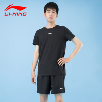 李宁（LI-NING）运动套装男短袖短裤羽毛球服速干宽松比赛套装