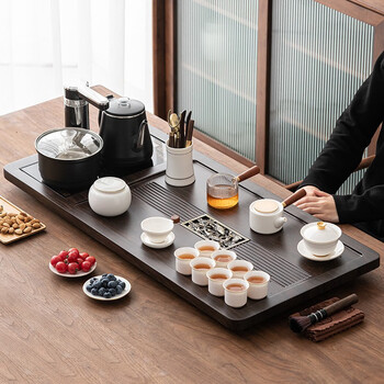 梦窑功夫茶具套装家用整套高端中式茶台全自动烧水壶一体式办公室会