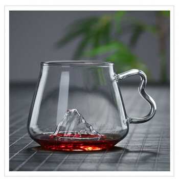 家用透明加厚玻璃创意火山杯高硼硅玻璃花茶杯果汁杯耐高温红酒杯好物