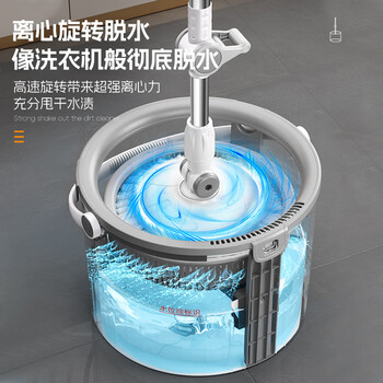 洁仕宝旋转拖把单桶双驱动4头新款家用一拖净自动脱水清洗甩干拖地墩布