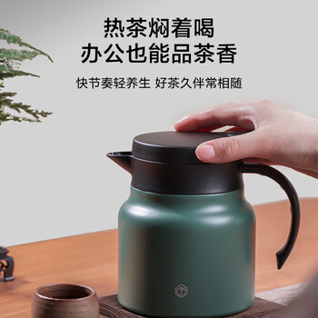 京东京造保温壶 家用暖水壶保温焖茶闷泡热水瓶 316不锈钢猫眼绿800ml