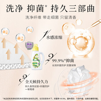 狮王（Lion）持久香氛抑菌洗衣液香槟玫瑰900g洁净持久留香易漂快洗进口无残留
