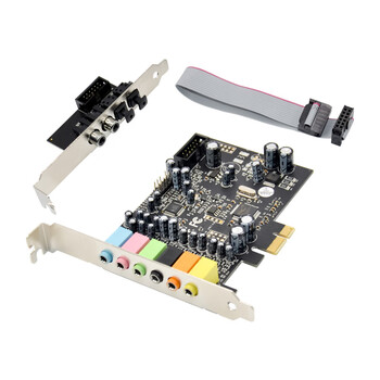 魔羯PCIE x1声卡内置原声环绕游戏7.1声卡8声道输出光纤同轴无损播放 MC2207
