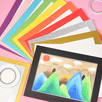 敬平(jing ping)卡纸画框a4挂墙儿童画手工装裱框8k简易裱画框幼儿