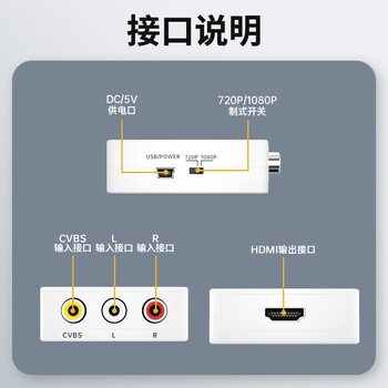 臻威（ZHENWEI）AV转HDMI高清转换器红白黄三色接口转高清hdmi视频转换老机顶盒电视转换 AV转HDMI