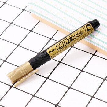 派通（Pentel ）彩色圆头油漆笔 防水速干记号笔粗头大字广告笔MMP20 金色单支装