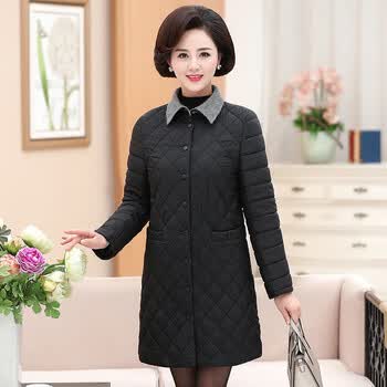 帕达曼 女士羽绒服中长款中老年轻薄妈妈冬装外套40-50岁秋冬时尚棉衣
