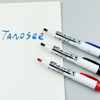 TANOSEE开学必备 进口按动式白板笔水性可擦办公用品文具黑板会议可替换芯速干粗字平头黑色1支TS-RWBK-B