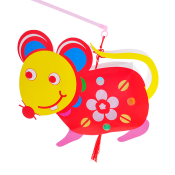 美可meike 中秋节手工diy十二生肖卡通灯笼卡通动物手提灯笼幼儿制作