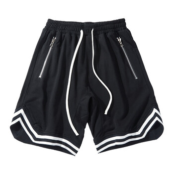 凤倪有口袋拉链裤兜带拉链的运动裤口袋五分裤男夏季棉跑步健身运动