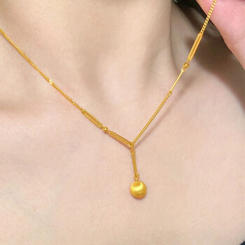 【顺丰速运】易升有求必应黄金项链女款999足金小金球吊坠5g抽拉可