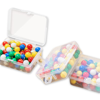 优必利 彩色球形钉 海报告示钉 照片墙珍珠钉 地球钉 100枚/盒 4356