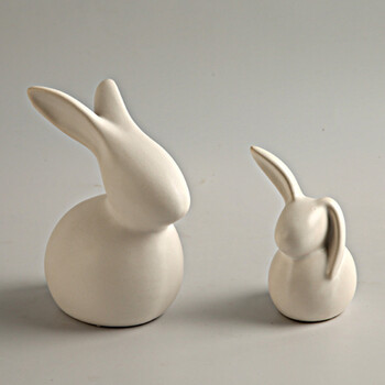 北欧抽象动物摆设陶瓷工艺品简约现代创意软装家居小饰品摆件兔 白色