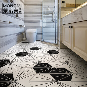 北欧瓷砖绿色粉色射线六角砖小花砖0x230卫生间瓷砖地砖浴室厨房墙砖餐厅六边形防滑地板砖pm 高级灰 0 230 图片价格品牌报价 京东