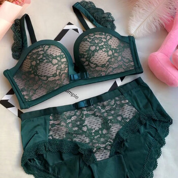 欧美文胸套装一字肩防滑聚拢调整型无钢圈婚纱礼服内衣女性感套装