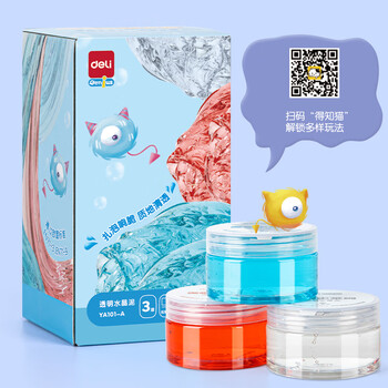 得力(deli)3杯装透明水晶泥手工DIY玩具橡皮泥粘土彩泥解压史莱姆泡泡泥起泡胶六一儿童节生日开学礼物 得力(deli)3杯装透明水晶泥手工DIY玩具橡皮泥粘土彩泥解压史莱姆泡泡泥起泡胶六一儿童节生日开学礼物