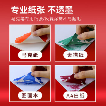 中盛画材【加厚50页】马克本马克笔专用纸动漫设计手绘图画本素描A5120g专业不扩散速写马克笔绘画