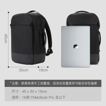 INCASE双肩电脑包 Twill苹果MacBookPro联想男女通勤商务时尚旅行大容量背包出差高端电脑包16英寸黑色