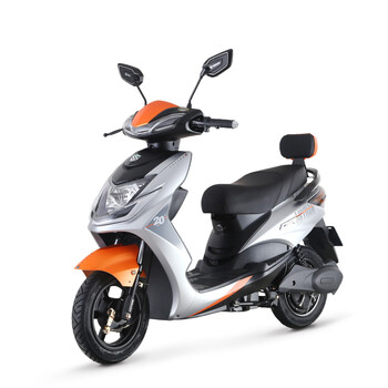 绿源踏板电动车外卖电瓶车超长续航60v电动轻便摩托车    hkw6 金橙