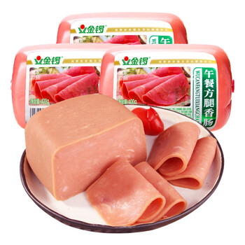方腿香肠400块午餐肉西式火腿肠 午餐方火腿400g*5支【图片 价格 品牌