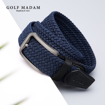 高尔夫（GOLF）时尚皮带男士编织帆布柔软腰带男商务时尚裤带精美礼盒装 蓝色