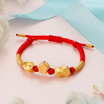 赢饰尚婴儿黄金手链宝宝金饰儿童手镯足金999有车有房有钱满月周岁