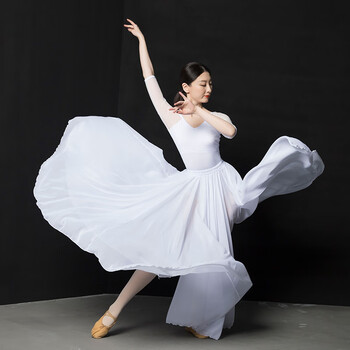 古典舞蹈服装飘逸新款 古典舞蹈练功服720度大摆长裙现代舞春夏训练