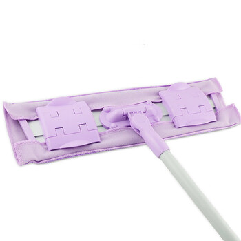 妙洁平板拖把45cm杆长128共1布夹布家用一拖净大懒人拖地