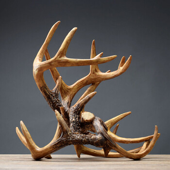 美式北欧鹿角红酒架摆件客厅电视柜酒柜装饰品创意水果盘个性家居抖音