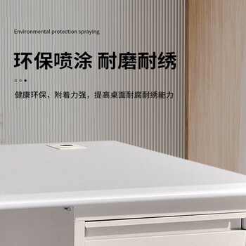 中伟（ZHONGWEI）自营钢制办公桌铁皮电脑桌职员桌财务桌员工桌带锁带抽屉 键盘款