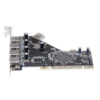 魔羯(MOGE)PCI转5口USB2.0扩展卡 MC1010 台式电脑主机后置5口USB2.0转接卡 厂家配送