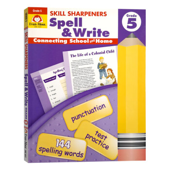 Evan Moor 技能铅笔刀 拼写练习册 五年级 Skill Sharpeners Spell & Write Grade 5