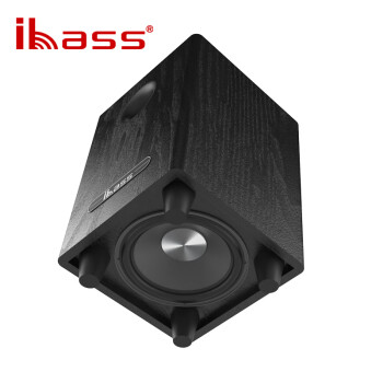 ibass 6.5英寸无源超重低音炮音响搭配家用功放机车载SW低音输出重低音家庭影院电视迷你木质音箱 黑色