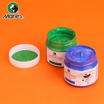 马利(Maries)水粉颜料100ml普蓝 大瓶罐装学生浓缩广告水粉画颜料 写生易清洗无异味儿童色彩颜料G-800 速写 马克笔绘画