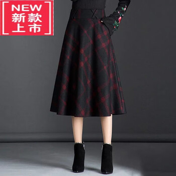 服饰内衣>女装>半身裙>尔煦>尔煦【品牌捡漏】2022秋冬新款格子毛呢