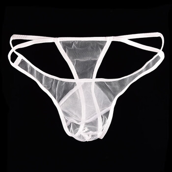 叶子媚男士情趣内裤超薄全透明内裤男透气薄纱丁字裤性感u凸男士本命