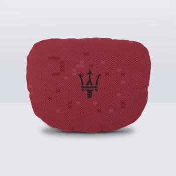腾尚辉玛莎拉蒂总裁吉博力莱万特迈巴赫护颈枕头枕汽车用翻毛皮座椅腰靠 玛莎拉蒂-酒红色-头枕