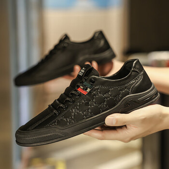 caldicekris中国ck欧洲站男鞋四季印花西装黑色板鞋英伦年轻款皮鞋免