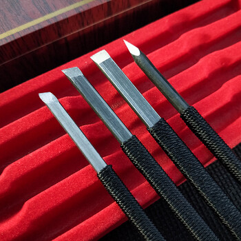 芬尚 文房四宝之篆刻刀 印章石刻刀 学生初学书法印章篆刻用初级篆刻刀 刻刀四件套 碳钢刀 芬尚 文房四宝之篆刻刀 印章石刻刀 学生初学书法印章篆刻用初级篆刻刀 刻刀四件套 碳钢刀