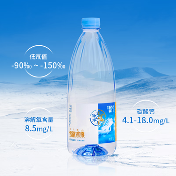 阿尔泰山雪都冰泉天然低氘冰川水1L*6瓶整箱高端饮用水低矿泡茶水弱碱低钠热门商品