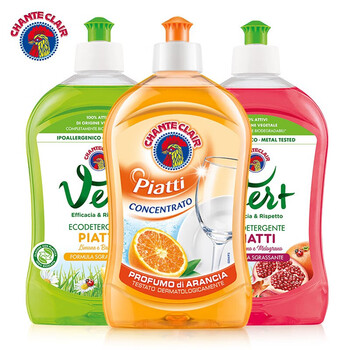 大公鸡管家意大利进口不伤手无残留易漂清 浓缩洗洁精3瓶（味道随机）