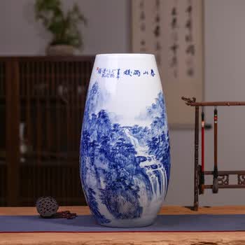 青花山水花瓶价格报价行情- 京东