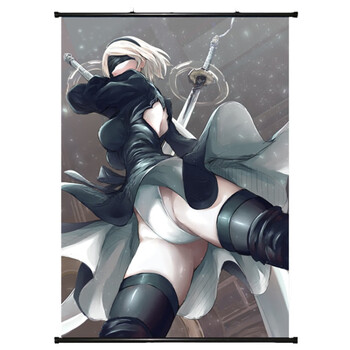 尼尔机械纪元 2b小姐姐动漫游戏周边超大卷轴挂画布画海报二次元 20