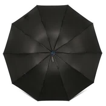 天堂伞伞 76cm*10骨三折加大号折叠晴雨两用伞 33212E黑胶 颜色随机