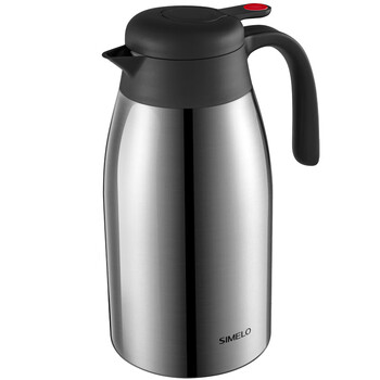 SIMELO施美乐红点保温壶 升级316不锈钢内胆保温瓶热水瓶暖壶2.0L本色