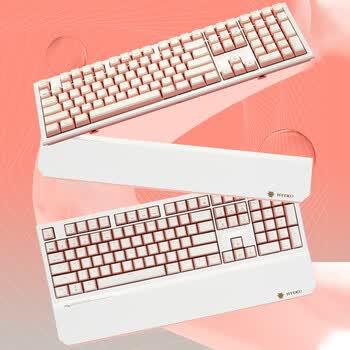 黑峡谷（Hyeku）X5Pro无线蓝牙有线三模键盘108键PBT键帽桃桃气泡水凯华BOX玫瑰红轴