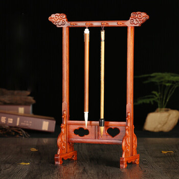 【全网低价】弘梅祥云龙头红木毛笔架 笔挂实木多功能学生8针毛笔挂 文房四宝毛笔书法用毛笔架子 【全网低价】弘梅祥云龙头红木毛笔架 笔挂实木多功能学生8针毛笔挂 文房四宝毛笔书法用毛笔架子