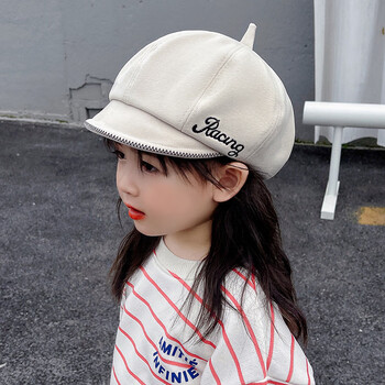 子秋天戴的儿童贝雷帽子秋冬季韩版百搭女孩鸭舌宝宝可爱八角蓓蕾帽