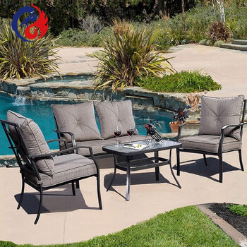 美式复古铁艺户外沙发躺椅庭院花园阳台沙发桌椅组合简易沙发椅单人