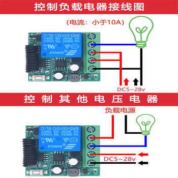 鑫凯辰 伏门禁无线遥控开关遥控器电控锁电动门点动延时直流模块接收器+3个单键桃木遥控 5v~28v